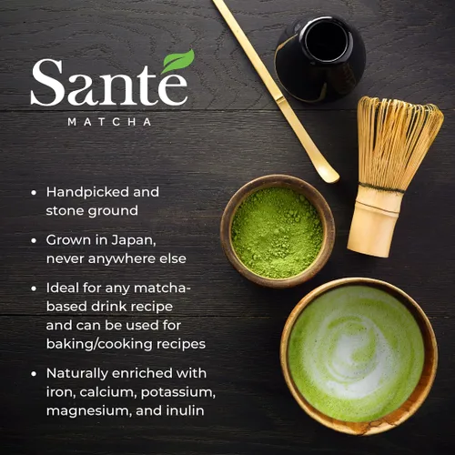 Vista 4 de Santé Matcha: Sweet Matcha – Matcha japonés de grado ceremonial + polvo de agave orgánico – de la región de la prefectura de Aichi y primera cosecha