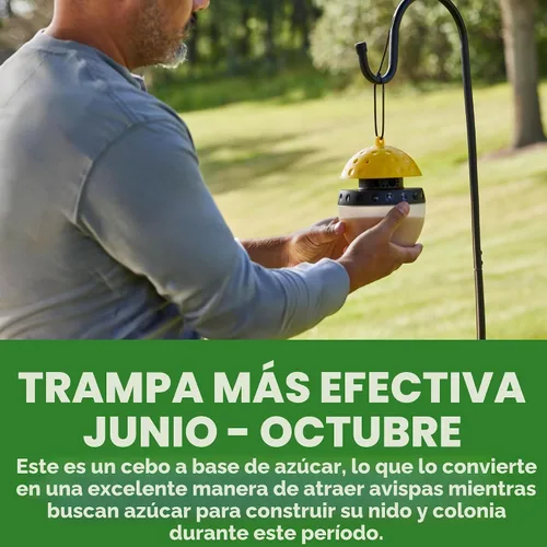Vista 10 de Spectracide Trampa para avispas, avispones y chaqueta amarilla, trampa colgante para avispas y avispones con una fórmula de ahogamiento rápido que