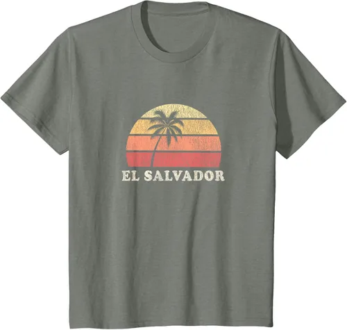 Vista 79 de El Salvador Vintage 70s Retro Throwback Design Camiseta, Azul