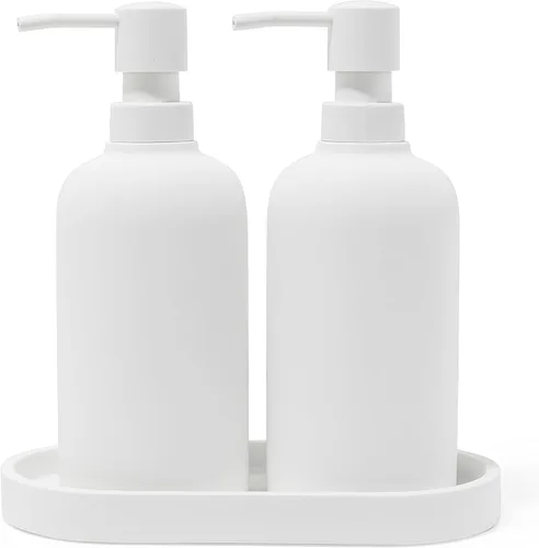 Vista 10 de Dispensador de jabón cuadrado de resina negro mate de 15 onzas para cocina