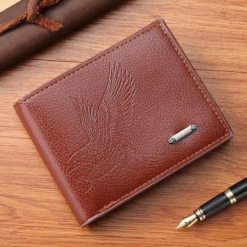 Vista 45 de Cartera delgada para hombre con monedero, cartera minimalista con cremallera, carteras plegables para hombre con tarjetero de crédito, cartera