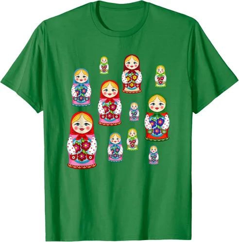 Vista 6 de Rusia - Camiseta de juguete retro para niños, diseño de muñecas rusas