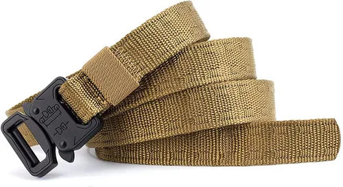 Vista 2 de Flygo - Cinturón táctico de nailon para hombre de 1.5 in, resistente, de liberación rápida
