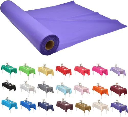 Vista 14 de Rollo de plástico para cubierta de mesa color verde manzana, 40 pulgadas x 100 pies, rollo de plástico resistente para cubierta de mesa de banquetes