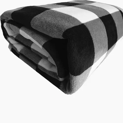 Vista 3 de UKELER - Manta de lana de búfalo a cuadros para sofá de 60 x 50 pulgadas - Ultra suave, afelpada, de franela, forro polar, sherpa, para niños