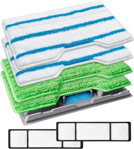 Vista 7 de KEEPOW Almohadillas para fregona reutilizables, almohadillas de repuesto compatibles con Shark Vac Mop VM252 VM200 VC205 VM250 / QM250 VM190