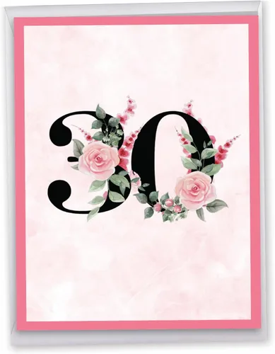 Vista 16 de NobleWorks - Tarjeta de felicitación de 30 aniversario con sobre de 8.5 x 11 pulgadas para hombres, mujeres - Jumbo 30 años de matrimonio - Big 30