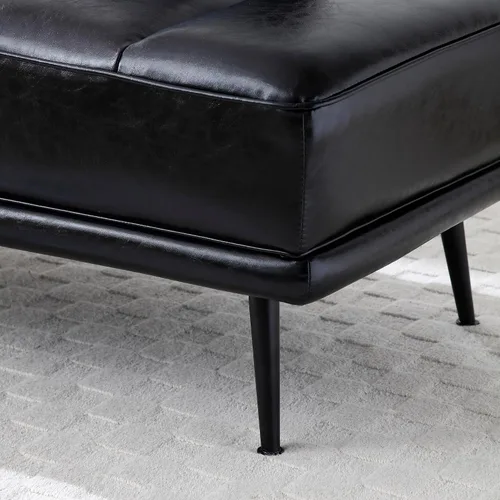 Vista 8 de 55" Inch Width Modern End of Bed Bench Faux Leather Upholstered with Side Table, 360-Degree Swivel Tray Couch,Entryway Ottoman,Window Bench with