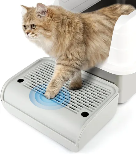 Vista 10 de Escalón para caja de arena, escalón para gatos, rampa, atrapador con función de filtro, fácil de limpiar, ideal para gatitos y gatos ancianos (negro)