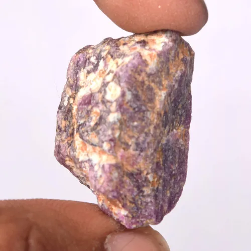 Vista 2 de REAL-GEMS 100% Natural Supreme Excelente Rubí de Cristal Rojo, Certificado Rough Crystal Ruby Gemstone 63.50 Ct Unheated Crystal Ruby Stone