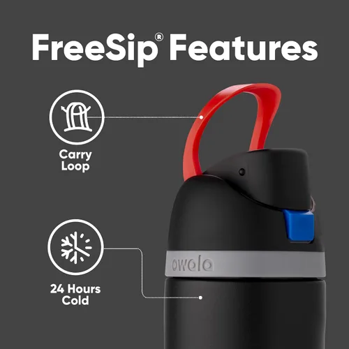 Vista 4 de Owala Star Wars FreeSip - Botella de agua aislada de acero inoxidable y funda de silicona, funda protectora antideslizante