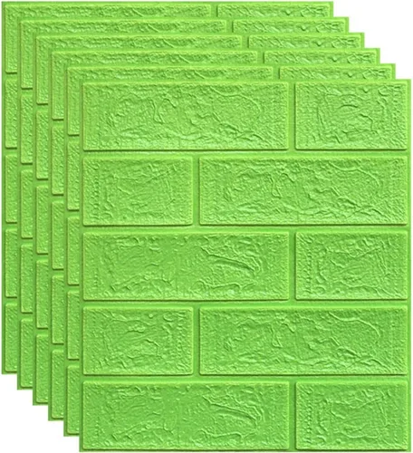 Vista 10 de Melairya Paneles de pared 3D autoadhesivos para decoración de paredes interiores, papel tapiz autoadhesivo de ladrillo de espuma, paquete de 20 Beige