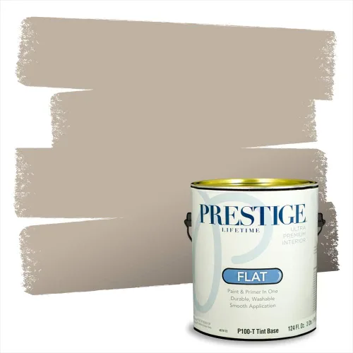 Vista 130 de PRESTIGE Pinturas Pintura Exterior e Imprimación en Uno, 1 Galón, Mate, Combinación Comparable de Sherwin Williams* Black Magic* SW6991-PCM