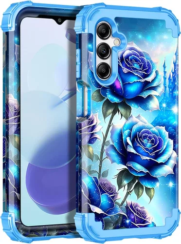 Vista 98 de Miqala Funda para Galaxy A14 5G, que brilla en la oscuridad, tres capas, resistente, a prueba de golpes, protección completa, parachoques