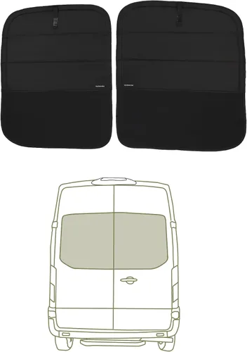Vista 16 de Cubierta opaca aislante para ventana diseñada para Ford Transit alto/medio, borde de plástico completo de 130 pulgadas de longitud, ventana trasera