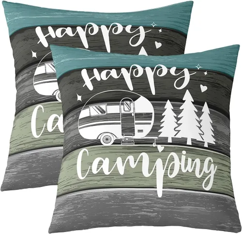 Vista 16 de Funda de almohada reversible con estampado para cama o sofá, decoración de coche de campamento, funda de cojín decorativa de granja occidental de 16