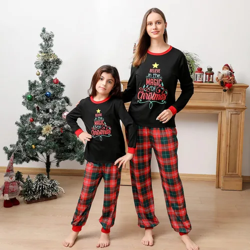Vista 3 de ANGELGGH Matching Family Christmas Pajamas Sets, Holiday PJs with Top and Pants, Cute 2 Piece Sleepwear for CouplesWomenMen