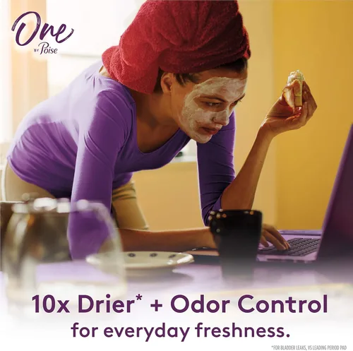 Vista 6 de One by Poise - Almohadillas femeninas con alas (período 2 en 1 y almohadilla para fugas de vejiga para mujeres), absorción regular y pesada