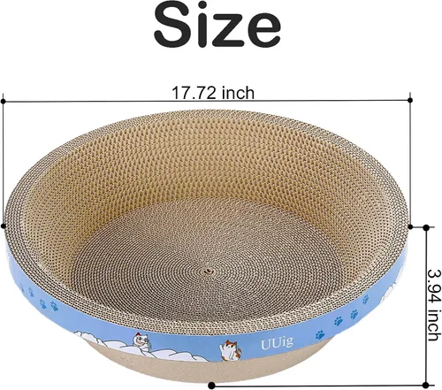 Vista 2 de Rascador para Gatos, Rascadores de Cartón para Gatos de 17.7x17.7 Pulgadas para Gatos de Interior, Tablero Grande para Rascar Gatos, Almohada