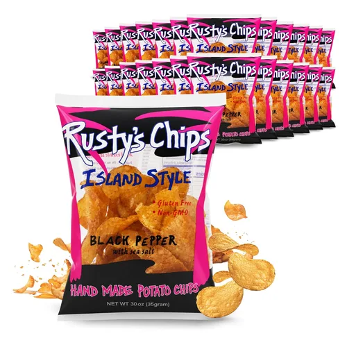Vista 9 de Rusty's Chips - Chips crujientes y saludables para un bocado rápido - Chips sin gluten, sin conservantes, sin OMG, paquete de aperitivos veganos