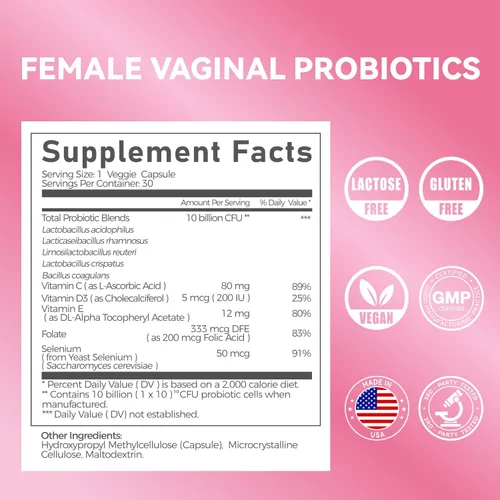 Vista 3 de Paquete de probióticos vaginales Gynable y suplemento de control de la vejiga para mujeres