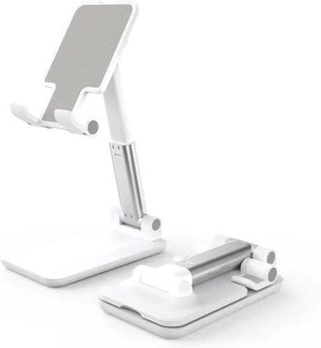 Vista 13 de Soporte para Teléfono Celular, Ángulo y Altura Ajustables Soporte para Teléfono Celular para Escritorio, Plegable y Portátil, Almohadilla