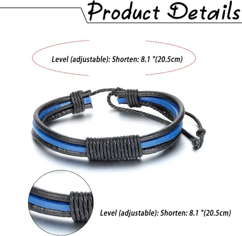 Vista 6 de Pulsera de cuerda trenzada hecha a mano para hombre y mujer, estilo vintage, para cumpleaños, Navidad