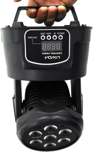 Vista 8 de Lixada Luz de cabeza móvil 7x10W Cabeza móvil 4 en 1 RGBW profesional 9/14 canales DMX-512 DJ luces 100W AC 100-240V sonido activo para KTV Club Bar
