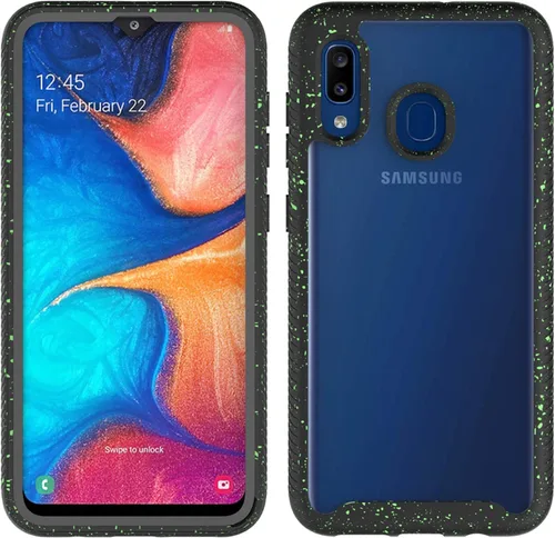 Vista 2 de Funda protectora transparente de cuerpo completo resistente con protector de pantalla integrado a prueba de golpes, diseñada para Samsung Galaxy A30