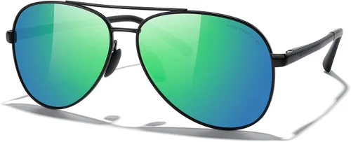 Vista 2 de MERRY'S Lentes de sol de aviador para hombres y mujeres, lentes polarizados para conducir, lentes espejados, protección UV 400, 2.283 in