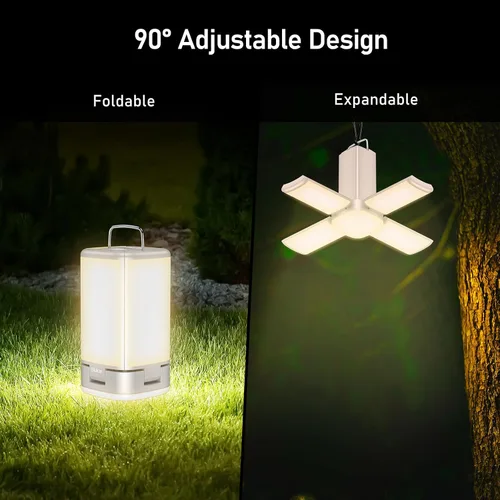 Vista 3 de Blukar 116 LED linterna de camping recargable, 7 modos de iluminación luz Gris Cálido