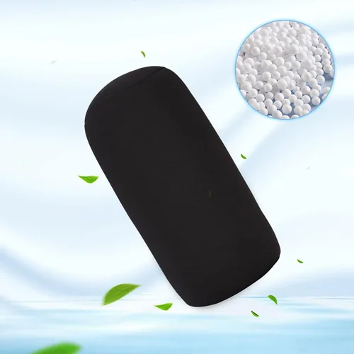 Vista 4 de Cómoda tela y microperlas de espuma, almohada de cuello de forma cómoda, almohada de espuma viscoelástica para el cuello, funda lavable para cama
