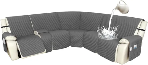 Vista 13 de Arfntevss Fundas de sofá modular reclinable, 100% impermeable, en forma de L, para sillón reclinable en forma de L, funda seccional lavable