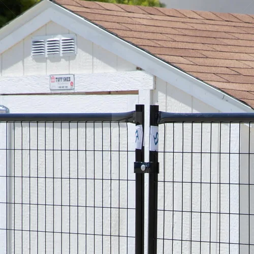 Vista 6 de FenceScreen Juego de abrazaderas de acero galvanizado con recubrimiento de polvo negro de 1-3/8 pulgadas con herrajes para paneles de cercado
