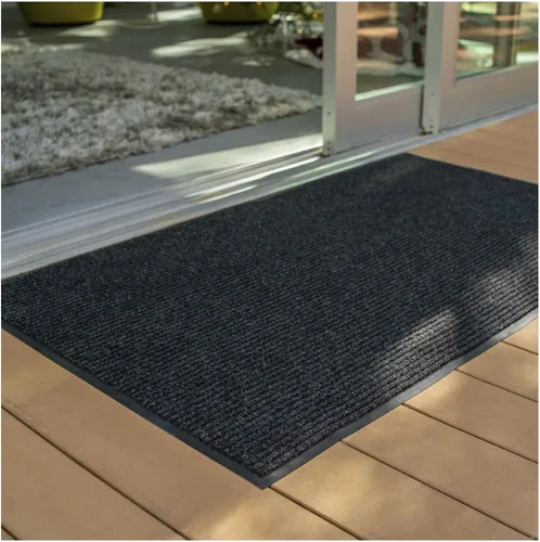 Vista 2 de UNIMAT Tapete de protección de tráfico, 4 x 6 pies, resistente e impermeable, resistente a las manchas y a la decoloración, parte trasera de goma