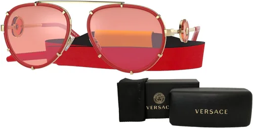 Vista 3 de Versace VE2232 Pilot Sunglasses for Women BUNDLE With Designer iWear Complimentary Eyewear Kit