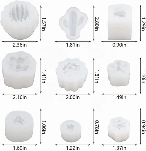 Vista 7 de 9 moldes de silicona para suculentas, moldes de resina de flores de cactus 3D, moldes de arcilla de cactus, molde de pastel de flores, moldes