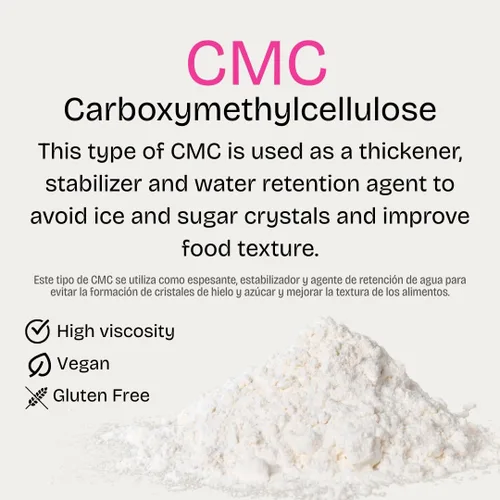 Vista 2 de CMC Powder (1 lb) - Carboximetilcelulosa - Espesante, estabilizador y agente de retención de agua de alta viscosidad Premium LA TIENDITA ESSENTIALS