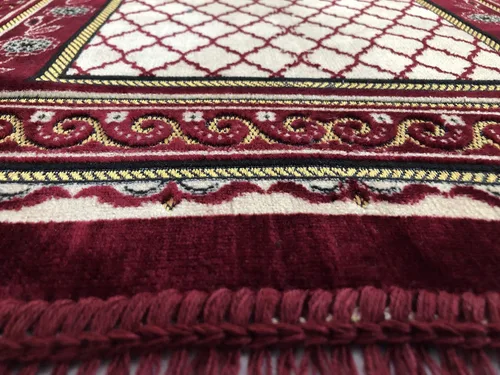 Vista 4 de BAYKUL Alfombra de oración musulmana, alfombras de terciopelo turco islámico, gran regalo de Ramadán, tapete de oración Janamaz para mujeres