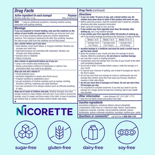 Vista 11 de Nicorette Mini pastillas de nicotina, 4 mg de ayuda para dejar de fumar, sabor a menta, 20 unidades Quit Smoking Aid, Reduces Nicotine Cravings