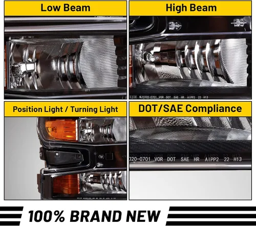 Vista 4 de Conjunto de faros delanteros del lado del conductor para Chevy 2019 2020 2021 Silverado 1500, 2022 Chevrolet Silverado 1500 LTD solamente, faros