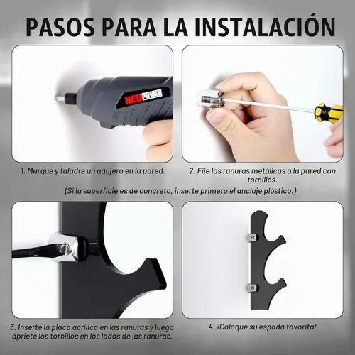 Vista 6 de TOPNEW Soporte de Pared para Sable de Luz, Soporte y Exhibidor de Sable de Luz Acrílico Adecuado para Espadas, Sable de Luz, Regalo para Negro