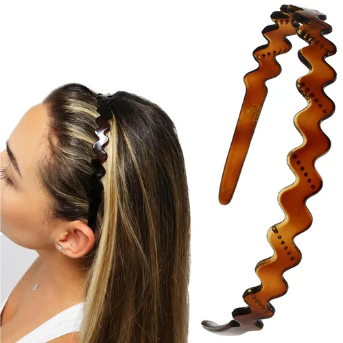 Vista 25 de Camila Paris CP3295 - Diadema francesa para mujer, negra, banda de pelo con fuerte agarre para mujeres, ligera y muy flexible, sin deslizamiento