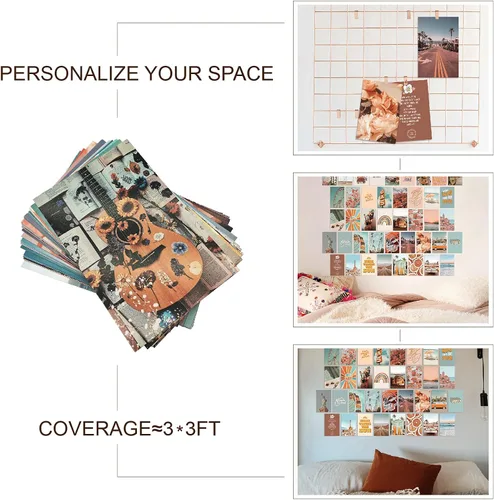 Vista 7 de PROCIDA Kit de collage de pared para adolescentes y niñas, bonita decoración estética de habitación, pósteres de fotos bohemias, decoración de pared