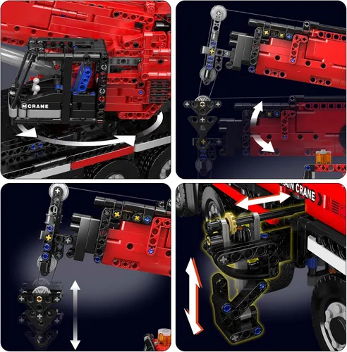Vista 6 de Mould King 17074 Engineering LTM Crane: Modelos de máquina de grúa de construcción con control remoto todo terreno perfectos para entusiastas