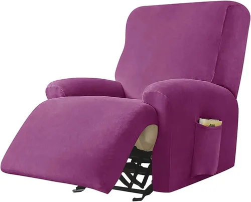 Vista 8 de LazyBoy - Funda para silla reclinable jacquard, fundas elásticas de terciopelo de color liso para sillas reclinables, 4 piezas, protector de muebles