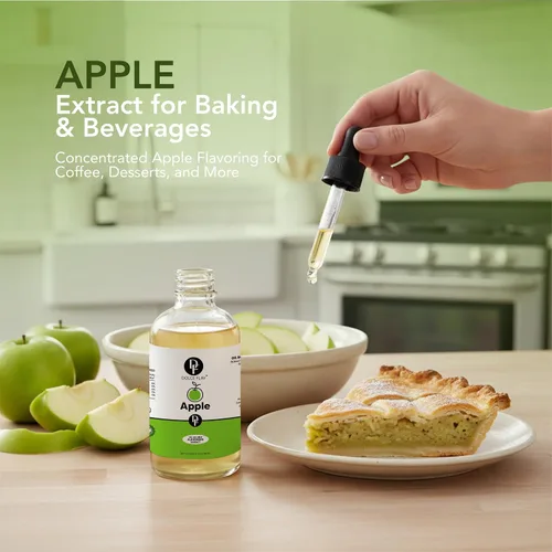 Vista 3 de Dolce Flav - Extracto de manzana 2 onzas soluble en aceite, kosher, sin azúcar, saborizante concentrado de manzana crujiente para hornear