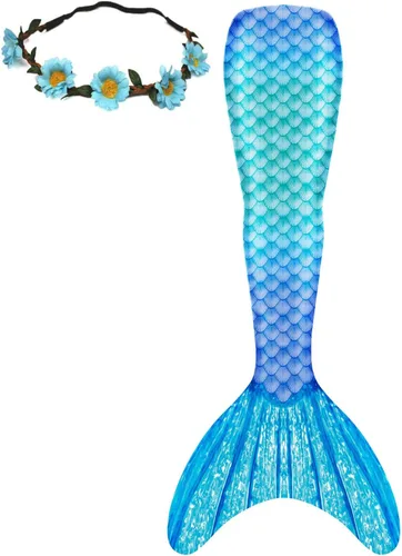 Vista 3 de Disfraz de sirena a juego con cola de sirena para mujer