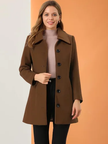 Vista 4 de Allegra K Abrigo largo cálido de invierno para mujer