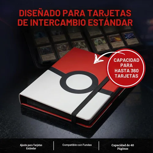 Vista 5 de Poke Ball Full-View Pro – Carpeta para guardar cartas de Pokémon, 9 por página